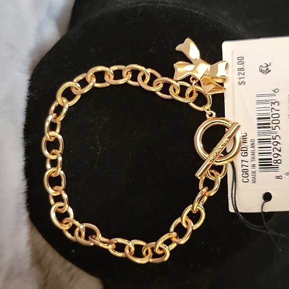 NWT COACH Bow Pavé Chain Link Bracelet - Picture 4 of 6